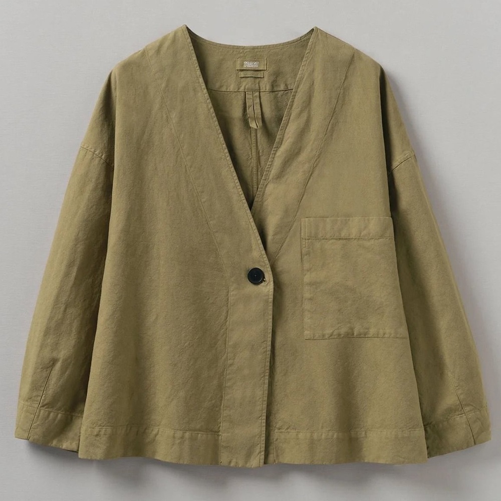 TOAST London cotton linen canvas wrap jacket XS NWT golden sand